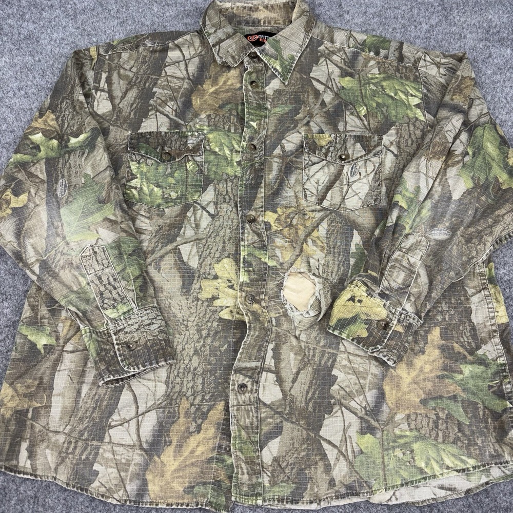 Outfitters Ridge Shirt Mens Xl Camo Hunting Long Sleeve Button Down Outdoors